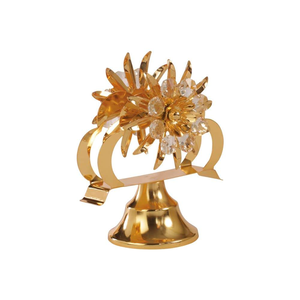 Portarrollos de Papel de Mesa de Latón Dorado con Diseño Decorativo de Flor de Cristal para Decoración del Hogar, Hotel o Restaurante - Product Image 5