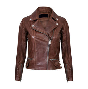 Chaqueta de Cuero para Mujer, Corte Entallado, Acabado Elegante, Textura Suave y Costuras de Alta Calidad, Proveedor de Chaquetas OEM de Pakistán - Product Image 1