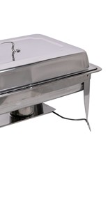 Recipiente Rectangular de Acero Inoxidable para Calentar Alimentos, Juego Profesional para Buffet con Tapa y Soportes para Combustible Dual, para Eventos de Catering - Product Image 3