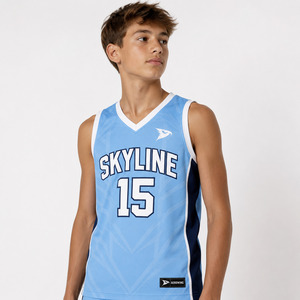 North Carolina Basketball Jersey Men's Sleeveless V-Neck Tank Top Sublimated Moisture Wicking 100% Polyester <b>Athletic</b> Fit - Product Image 2