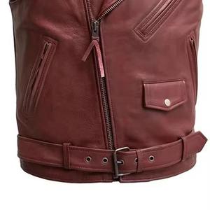 Gilet de moto en cuir ciré vieilli pour homme, coupe classique, style motard, équipement de conduite Cafe Racer, sans manches - Product Image 3
