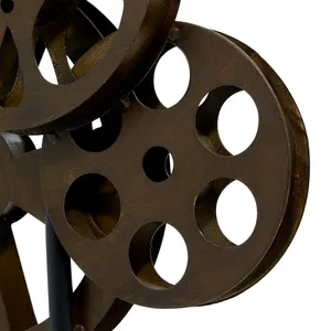 Bronze Geometric Metal Sculpture Artistic Handmade Industrial Tabletop Decor 16 Inch Height for Living Room - Product Image 5