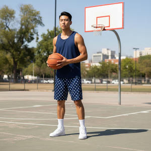 Shorts de basketball pour hommes, style streetwear, taille haute élastique, logo avant, mélange de coton, séchage rapide, respirant - Product Image 6