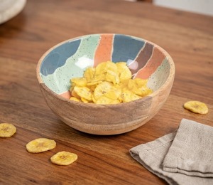 Tazón Grande de Madera Nórdica Ecológica para Servir Ensaladas, Tazón Decorativo para la Cena, Plato para Aperitivos para Fiestas en Casa - Product Image 4