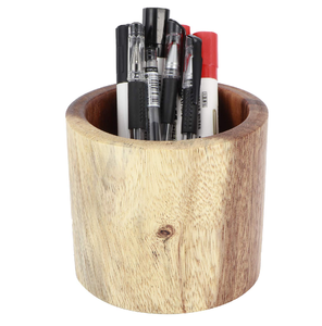 Wood Pen Holder Office Accessories Pen Holder Square Top Price Pencil Holder for <b>Work</b> <b>Desk</b> Wood Pencil Holder - Product Image 6
