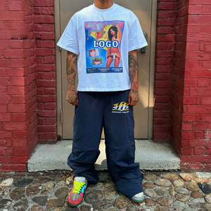 Pantalones formales de oficina para hombre, de pierna recta, estilo casual elegante, vaqueros holgados con parches, pantalones de mezclilla para hombre. - Product Image 5