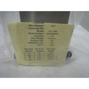 UNIT <b>1660</b> UFC-<b>1660</b> He 10 SLPM with calabration sheet - Trusted Global Legacy Semiconductor Equipment and Parts at - Product Image 3