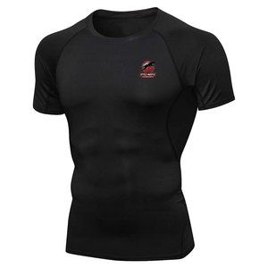 Camiseta de compresión para hombre con logo personalizado al por mayor, manga corta, ropa de gimnasio, camisetas de MMA para hombre - Product Image 1