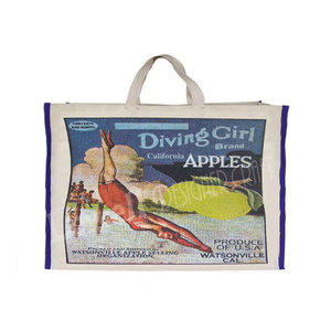 <b>Market</b> Laminated Canvas Cotton Grocery <b>Bag</b> Large Capacity Shoulder Tote Shopping Vintage Style Promotional Canvas Tote Handbag - Product Image 1