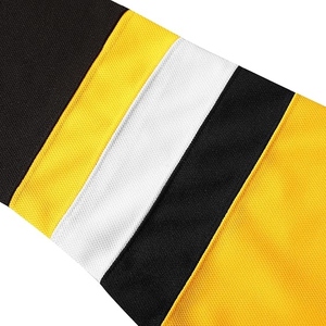 Men's Black and Yellow Ice Hockey Jersey with V-Neck and White Trim - Premium Blank Sportswear for Team Customization - Product Image 6