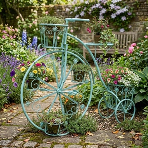Support de plante vintage classique en fer forgé, 1 niveau, écologique, avec revêtement époxy circulaire, pour pot de fleurs en métal, extérieur - Product Image 4