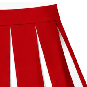 Jupe plissée rouge pour femmes, uniforme de danse de compétition, tenue de performance pour équipe athlétique - Product Image 3