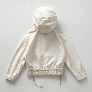 Sudadera con capucha impermeable OEM para mujer, estilo urbano, cortavientos con media cremallera, para dama - Product Image 3
