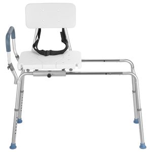 Chaise de douche coulissante robuste avec accoudoirs et dossier, capacité 400 lb, banc de transfert pour baignoire, équipement de sécurité pour la douche - Product Image 1
