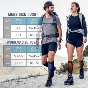 Chaussettes de course à compression mi-hautes à motif géométrique respirantes en Spandex et Polyester pour hommes et femmes, chaussettes de sport athlétiques d'été - Product Image 6