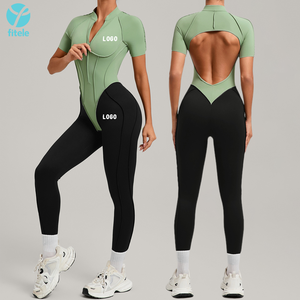 Nuevo Mono Deportivo de Yoga de Manga Larga para Mujer, Personalizado, de Spandex, con Cierre - Product Image 4