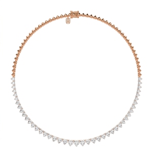 Collier tennis Cœur de diplômée avec diamants de laboratoire et naturels, en argent sterling 9KT 10KT 14KT 18KT, cadeau pour femme - Product Image 2