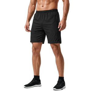 Custom LOGO Men's 100% Polyester Men's Shorts <b>Elastic</b> Waist with Draw <b>Cord</b> Side Zipper Pockets Workout Breathable Sports Shorts - Product Image 4