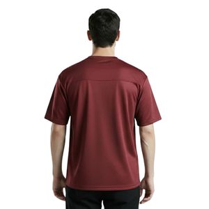 เสื้อยืดโอเวอร์ไซส์สีแดงเลือดหมูสำหรับผู้ชาย ผ้าฝ้ายพรีเมียม ระบายอากาศได้ดี นุ่ม สวมใส่สบาย ทรงหลวม เหมาะสำหรับออกกำลังกาย ฟิตเนส ฝึกซ้อม ชุดลำลอง สตรีทแวร์ รับผลิตแบบ OEM - Product Image 3