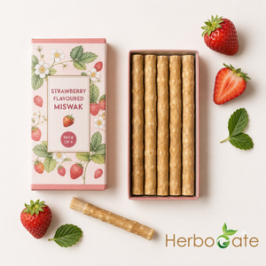 Bâtonnet de soin dentaire traditionnel à base de plantes Miswak aromatisé à la fraise pour blanchir les dents, des gencives saines et une haleine fraîche - Product Image 4