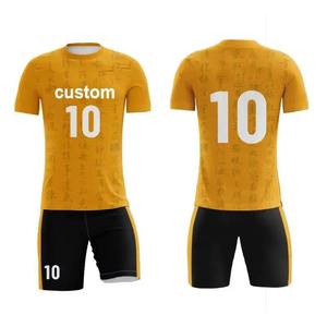 Ensemble d'uniformes de football personnalisés blancs et bleu marine, maillot et short de football par sublimation - Product Image 5