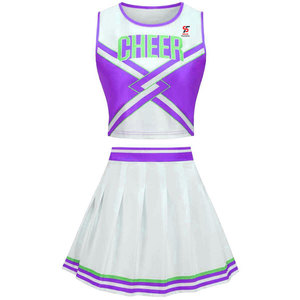 Tenue de cheerleading professionnelle de qualité supérieure Solid Trader, avec graphismes personnalisés, en textile léger et coupe athlétique. - Product Image 1