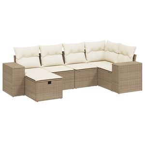 Grande divano da giardino in Poly Rattan Beige modulare con Comfort elegante - Product Image 2