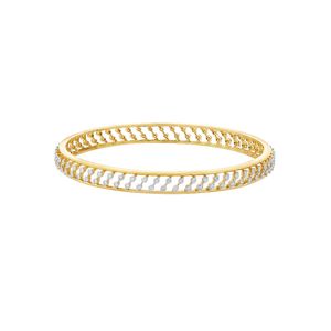 Pulsera de Oro Amarillo de 14K con Bisel Redondo y Diamantes Cultivados en Laboratorio - Product Image 1