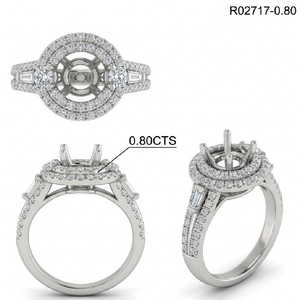 Bague semi-montée classique en or blanc 18 carats de haute qualité avec diamant véritable taille brillant rond pour femme – Idéale pour les fêtes, mariages et fiançailles – Offre exceptionnelle - Product Image 6