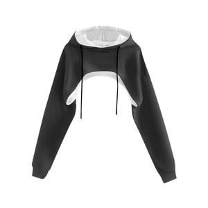 Autumn Streetwear High Quality Plain <b>Crop</b> <b>Top</b> <b>Hoodies</b> Women Plain Blank - Product Image 1