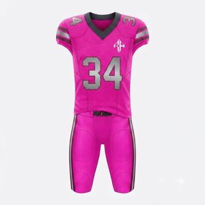 Uniforme de football américain à col en V, imprimé par sublimation, coupe régulière, 100% polyester, qualité supérieure pour hommes - Product Image 2