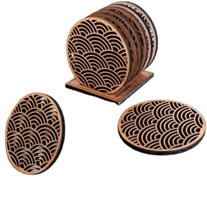 Sous-verre personnalisé en pierre carrée Mdf avec panneau dur de sublimation 3.75 écologique moderne avec sous-verre arrière en liège - Product Image 1