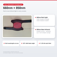 Genouillère de thérapie par lumière rouge rechargeable sans fil, infrarouge proche 660nm 850nm, pour la relaxation musculaire et le soulagement de la douleur