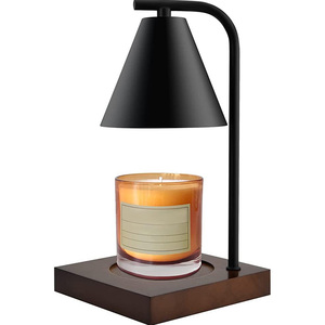Lámpara Moderna para Calentar Cera de Velas con Control de Calor, Regulador de Intensidad, Brazo Metálico, Base de Madera y Cubierta de Vidrio Artístico para Uso en el Hogar - Product Image 3