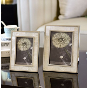 Luxury Mother of Pearl Inlay Photo <b>Frame</b> Handcrafted Capiz Shell <b>Picture</b> <b>Frame</b> With Silver Border Elegant Tabletop <b>Wedding</b> - Product Image 1
