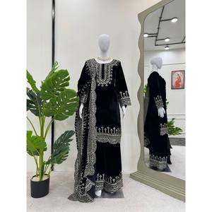 Conjunto de traje de fiesta para mujer con hilo y trabajo de secuencia - Product Image 5