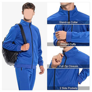 Conjuntos Deportivos para Hombre de 2 Piezas, Trajes Deportivos Brillantes con Cierre Completo para Correr y Hacer Ejercicio, Cómodos y Atléticos - Product Image 5