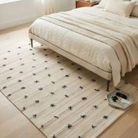 Bester Preis Bohemian Handgefertigter Bio-Baumwoll-Teppich Rechteckig Geometrisches Muster Flachflor Jute-Rückseite für Wohnzimmer