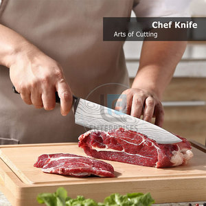 Couteaux de chef personnalisés avec logo et taille sur mesure, en acier inoxydable, manche en bois, durables, écologiques, légers, couteaux de cuisine - Product Image 3