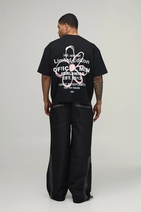 Camiseta Oversize de Hombre con Hombros Caídos, Ajuste Holgado, Estilo Urbano Casual, Algodón Pesado, Moda Verano - Product Image 3