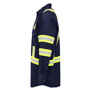 Chemises à boutons haute visibilité style réfléchissant en tissu satiné de coton, sur mesure pour vêtements de travail professionnels, douces et respirantes - Product Image 2