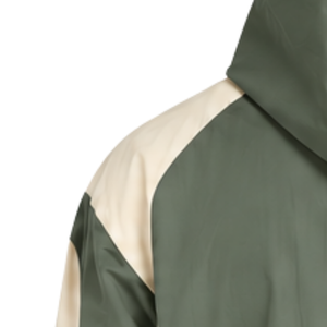 Mens Olive Green Neutral Colorblock Windbreaker <b>Hoodie</b> <b>Lightweight</b> Quarter Zip Pullover Jacket Outdoor Sports Casual Wear - Product Image 6