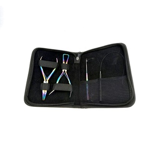 Professional Hair Extension Tools Kit Rainbow-Multi Color Fitting & Removal Pliers Included <b>Beads</b> Pulling Loop And Hook - Product Image 4
