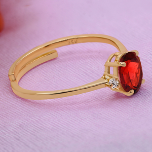 แหวนแต่งงานแบบฝังเพชรพลอยโกเมนแท้ รับรองโดย IGI เงินแท้ 925 ชุบทองคำขาว 18k - Product Image 5