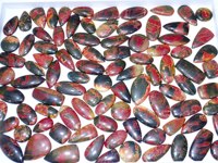 Cabochon de pierre précieuse en jaspe Cherry Creek naturel de haute qualité, quartz poli à formes variées, certifié par un tiers, avec jeu de couleurs