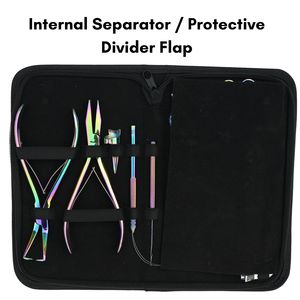 Complete Hair Extension Kit Flat & <b>Crimping</b> Plier Microbeads Remover Hair Pull Loop <b>Tool</b> Curved <b>Wire</b> Loop Comb Raxine Case - Product Image 5