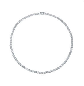 Collier Tennis en Or 14 carats avec Diamant Marquise (Naturel) - Collection Élégante pour Mariage - Bézel Gradué - Vente au Détail OEM - Product Image 3