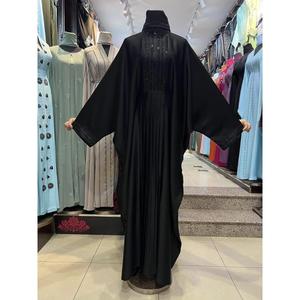 Wholesale Meera Fashion Designers Handmade Classic Vintage Women Beaded Abaya Full Length Modest Wear Premium Nida Anti-Pilling - Product Image 2
