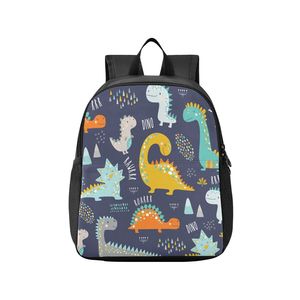 Cute Dinosaur Print Student <b>Backpack</b> Preschool School Bag Lightweight Polyester Bookbag for Boys and Girls - Product Image 1