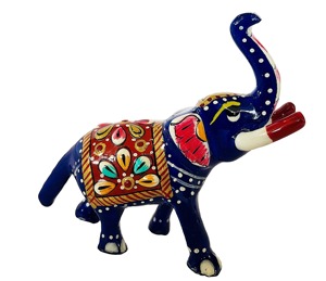 Handmade Painted Wooden <b>Elephant</b> Figurine Folk Art <b>Decorative</b> Home <b>Decoration</b> 3D Shape - Product Image 3